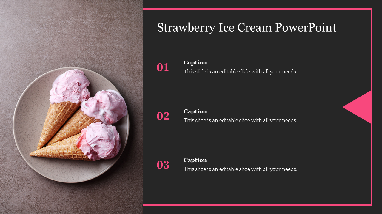Creative Strawberry Ice Cream PowerPoint Presentation